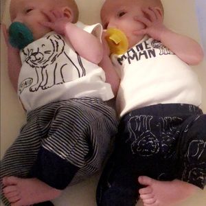 Lion Outfits Twin Boys NB